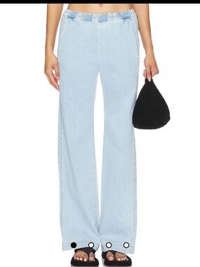 Enza Costa Soft Denim Everywhere Pant in Washed Blue medium NWOT